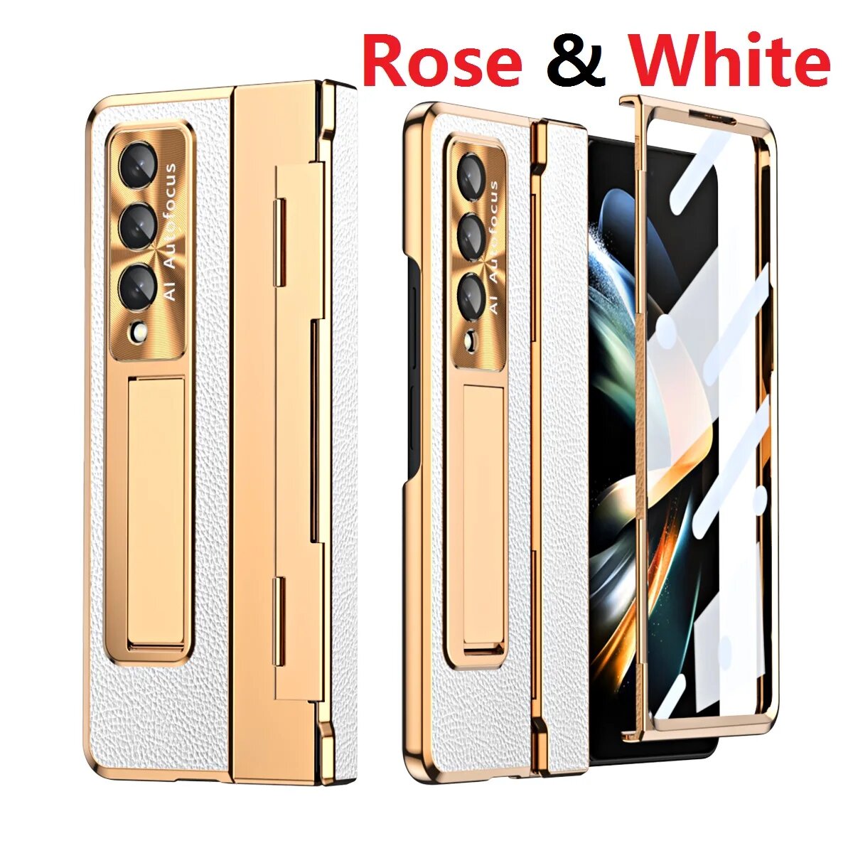 Жесткий чехол для Samsung Galaxy Z Fold 4 5 3 Fold3 Fold5, Для Galaxy Z Fold5, No Pen Rose white