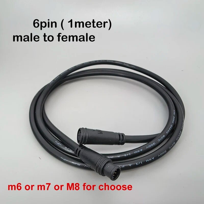 6pin (1m) M8 кабель, male to female