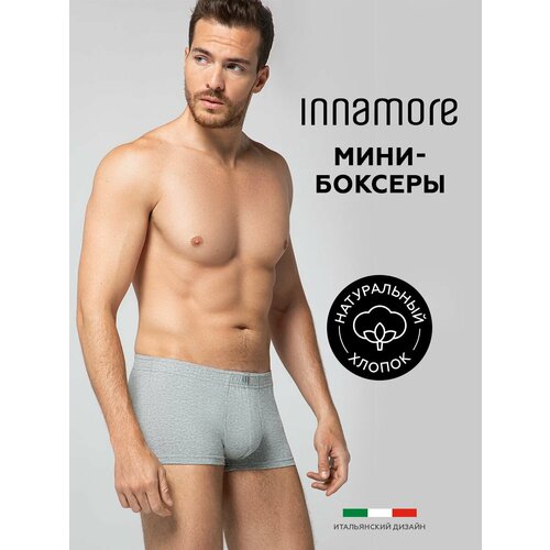 Трусы Innamore боксеры хлопковые на средней посадке, размер 6, светло-серый
