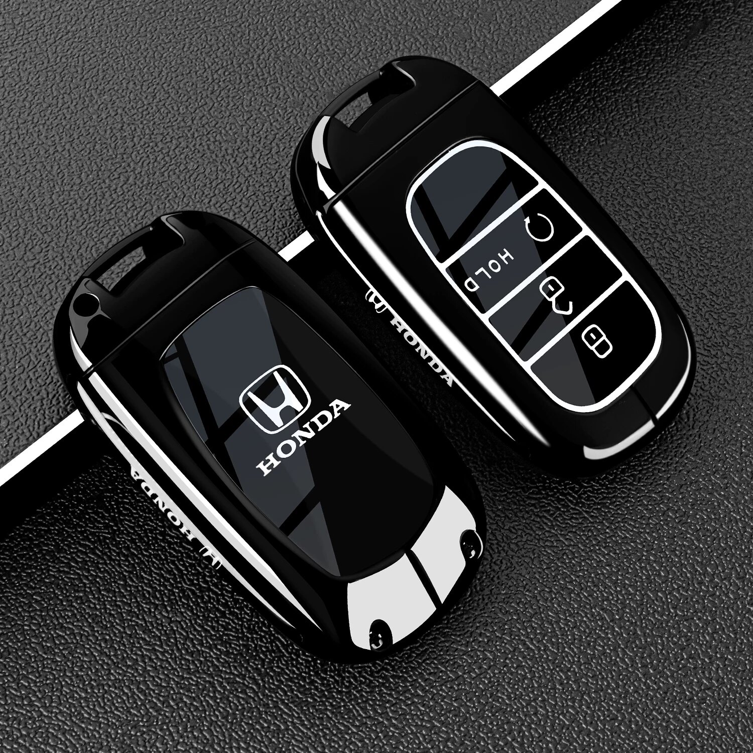 Чехол для ключа Honda T-стиль одинарная оболочка без застежки для CR-V, Accord, Civic, HR-V - Черный, совместимость
