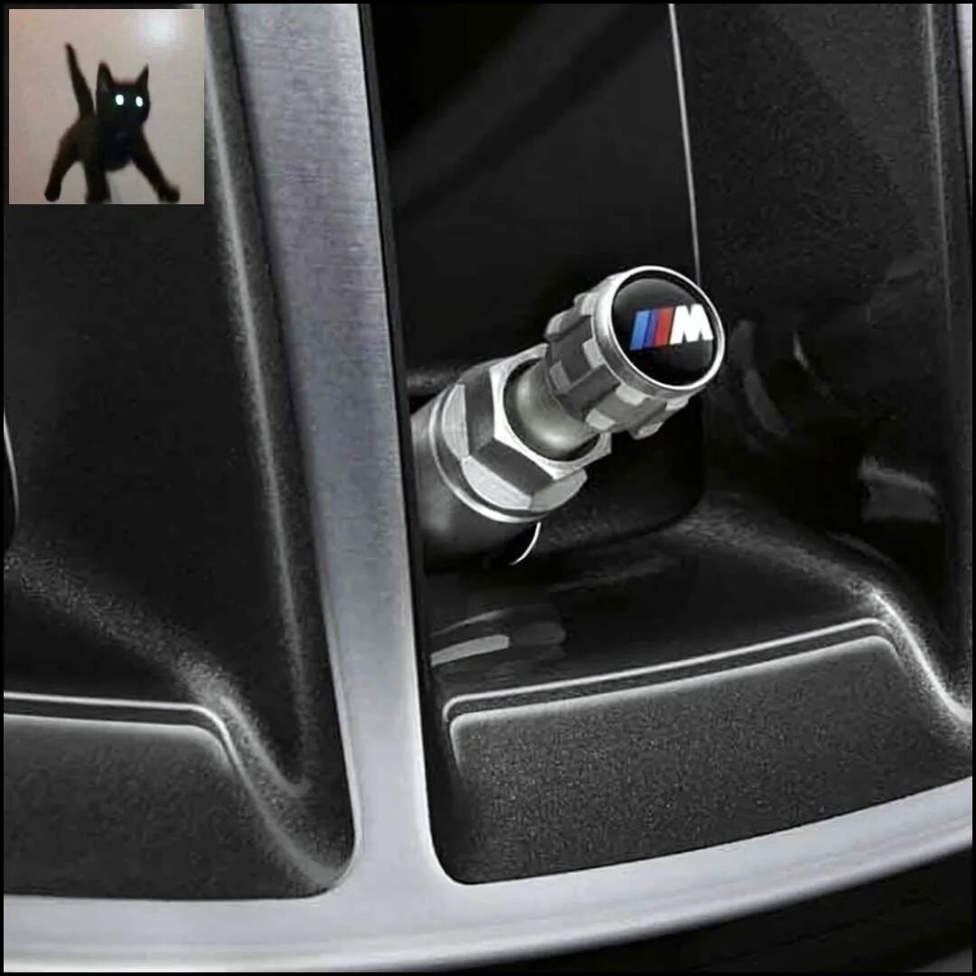 Колпачки на ниппеля BMW с логотипом M — оригинальные колпачки для колесных дисков, номер 36122447402 для авто колёс