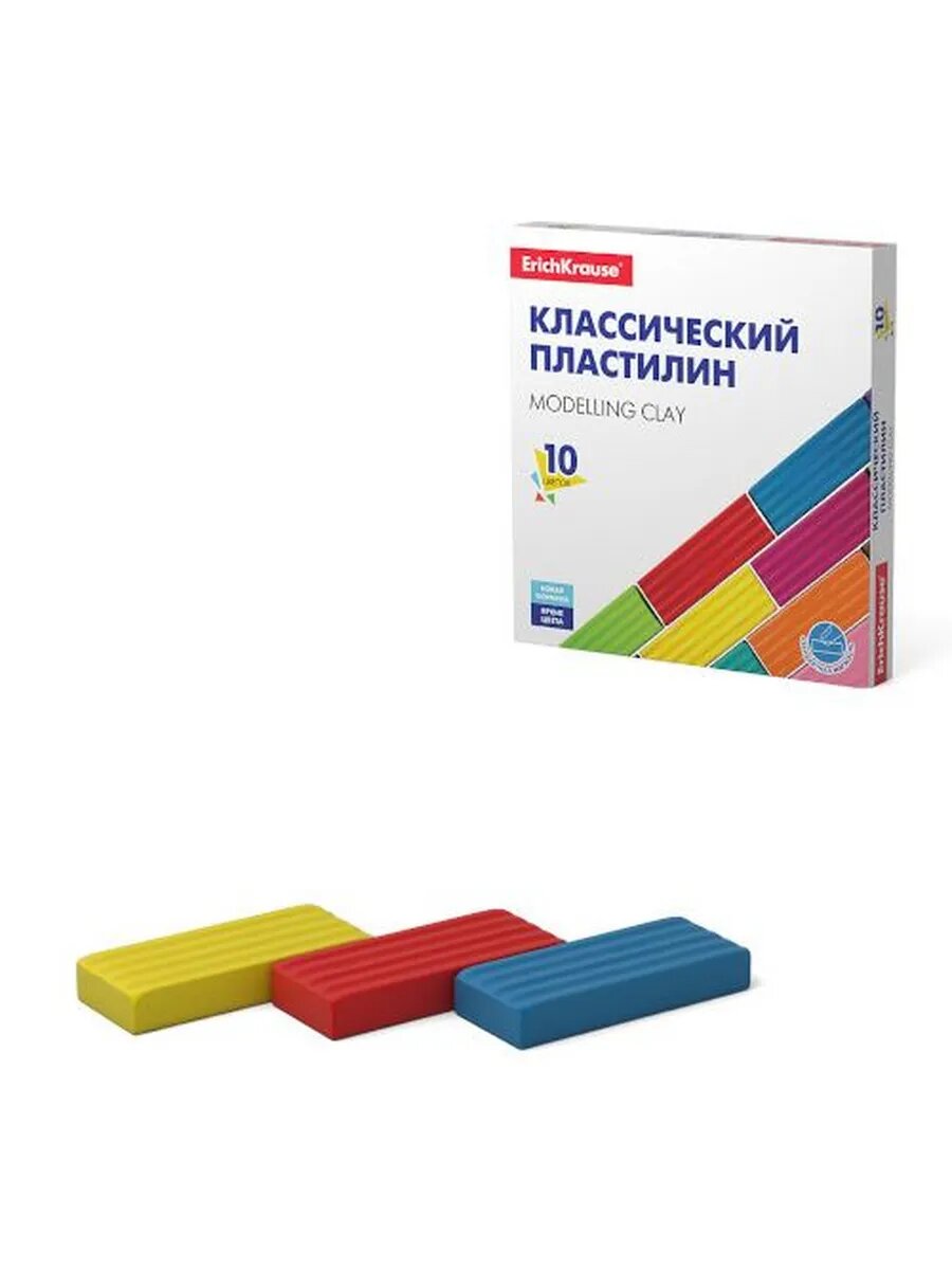 Пластилин Erich Krause 10 цветов для творчества 160 г