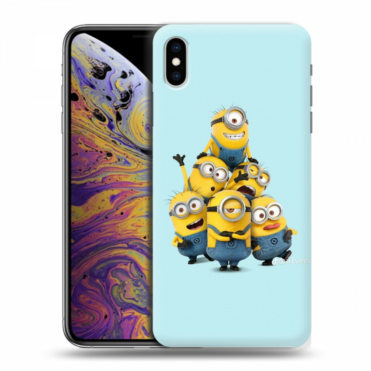 Чехол для Iphone Xs Max с принтом для детей с Миньонами (Айфон Хс Мах)