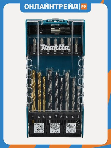 Изображение товара Набор бит и сверл Makita 17 шт. D-74887