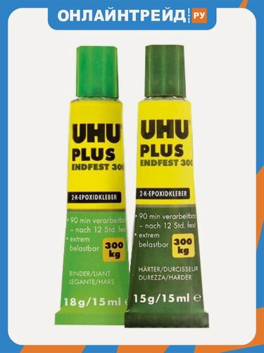 Изображение товара Клей Uhu PLUS ENDFEST 300 универсальный эпоксидный, 2х15 мл (45640)