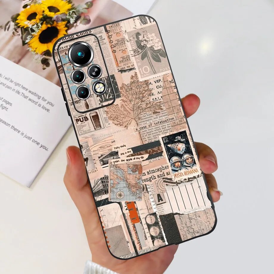 Для Infinix Note 11 Pro Чехол Мягкий силиконовый черный чехол с рисунком для Infinix Note11 662