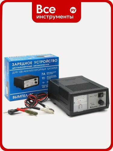 Изображение товара Десульфатирующее зарядное устройство Вымпел 28 автомат 0-7 А, 12 В, стрел. амперметр 2228