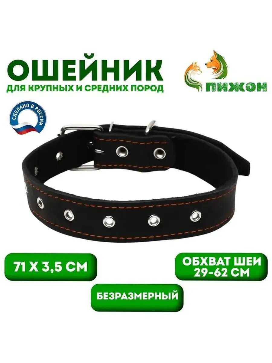 Классический кожаный ошейник для собак