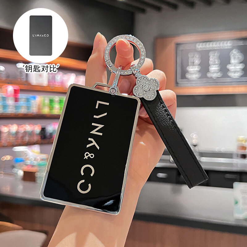 Lynk & Co 2024 08 NFC Ключевой чехол для карт с черным четырехлистным клевером - премиум-подгонка
