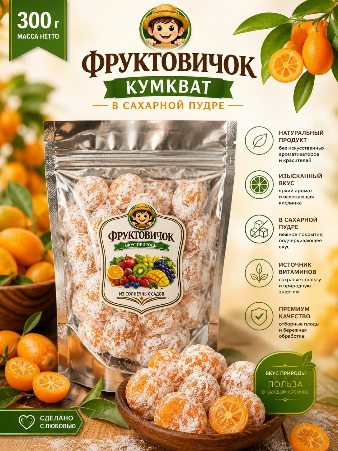 Кумкват сушеный "Фруктовичок", 300 г.