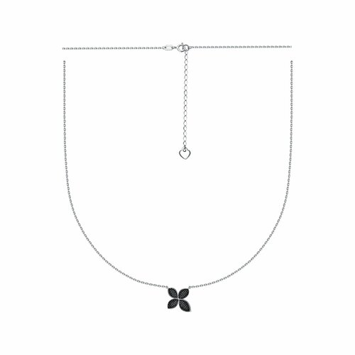 фото Колье diamant online, серебро, 925 проба, родирование, фианит, длина 45 см., черный