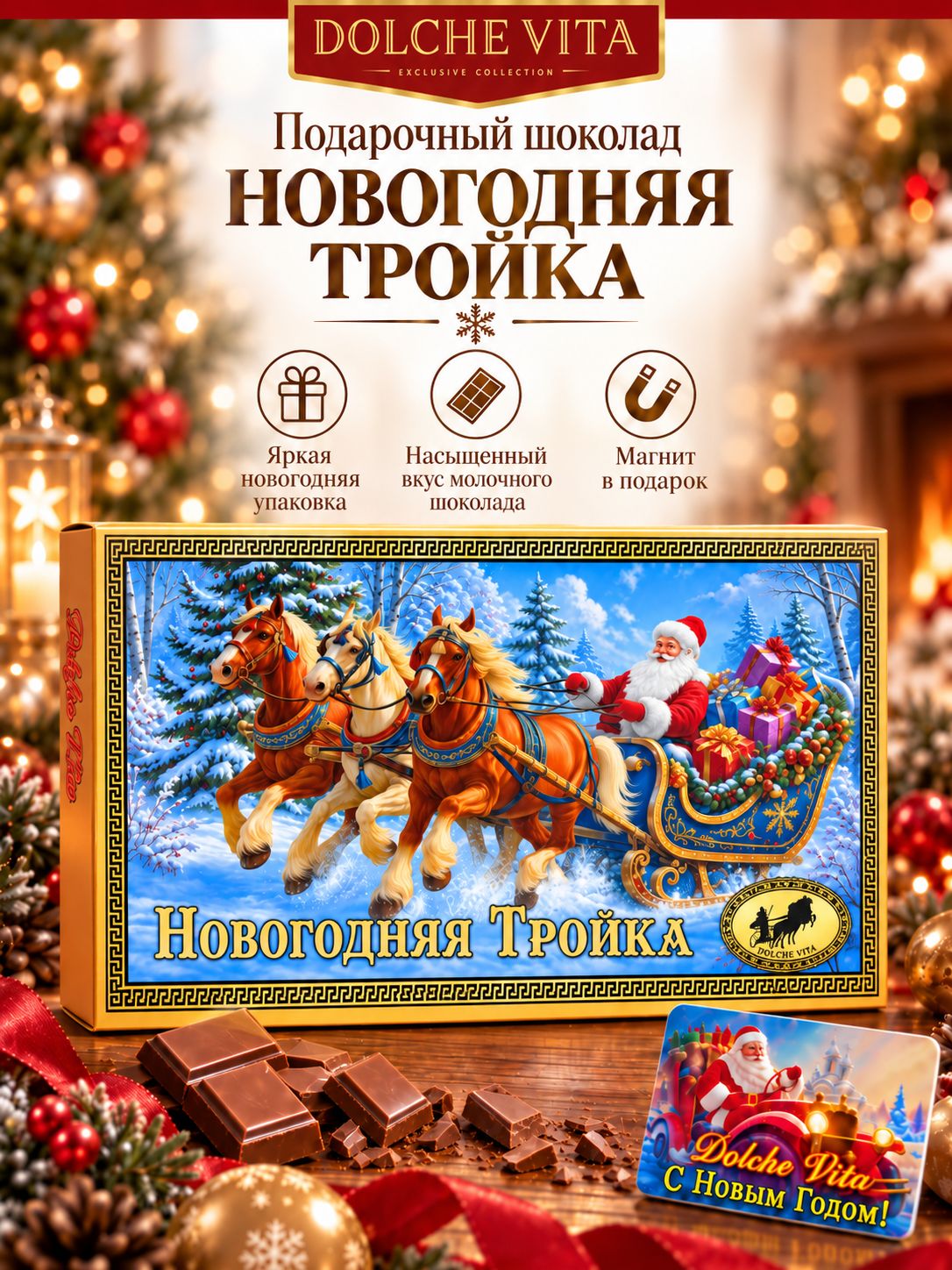 Шоколад "Новогодняя Тройка" 100г