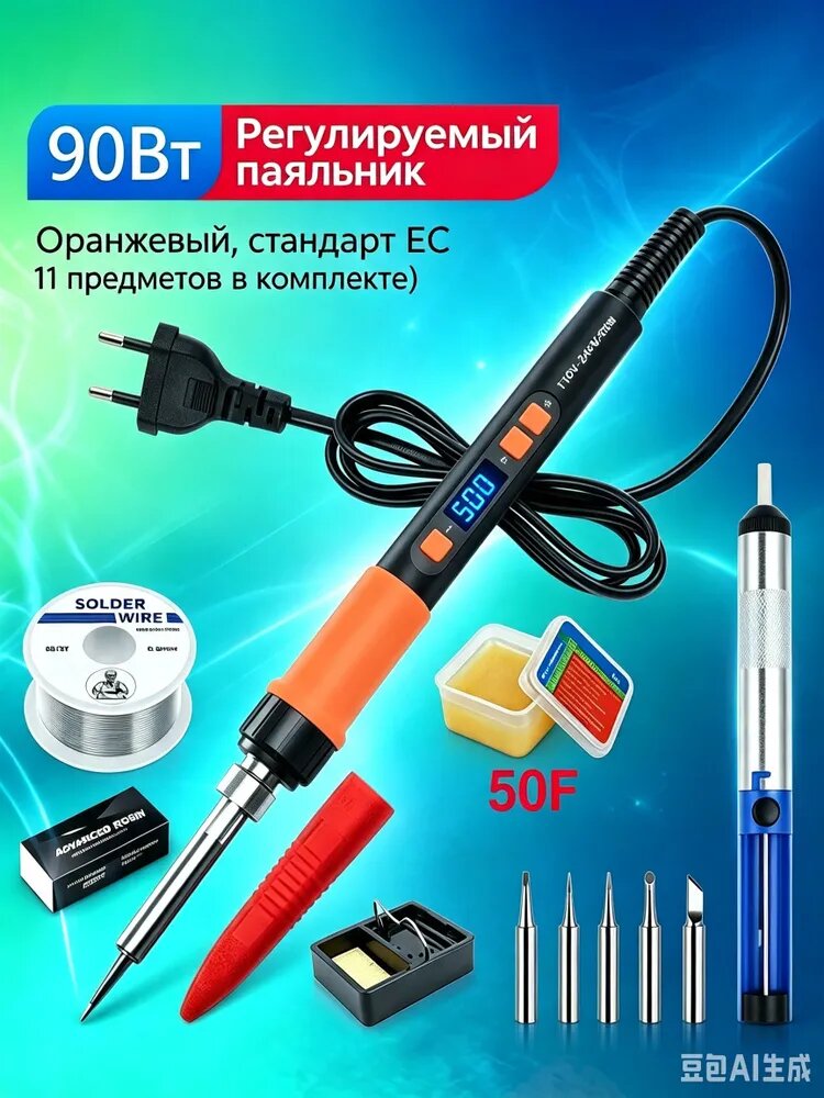 REDESTIS Паяльник 90 Вт, Нихромовый нагреватель, 11 предметов