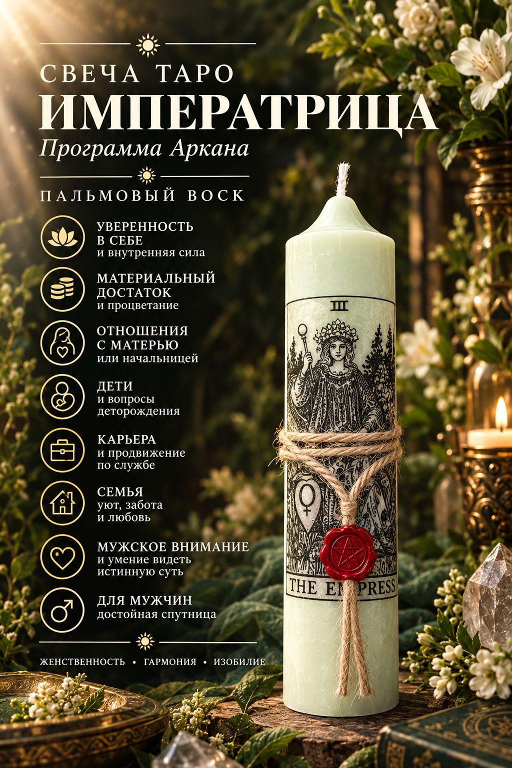 Магическая программная свеча Таро "Императрица"