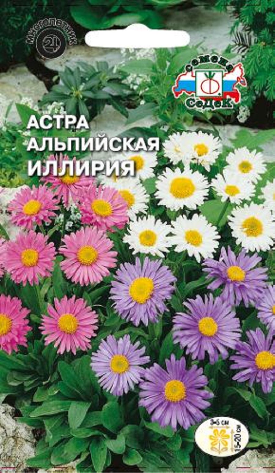 Астра Иллирия (альпийская, смесь цветов) 0,125г /Седек