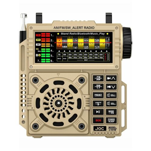 фото Радиоприемник всеволновой joc j-101w usb, microsd, bluetooth, эквалайзер, сирена sos
