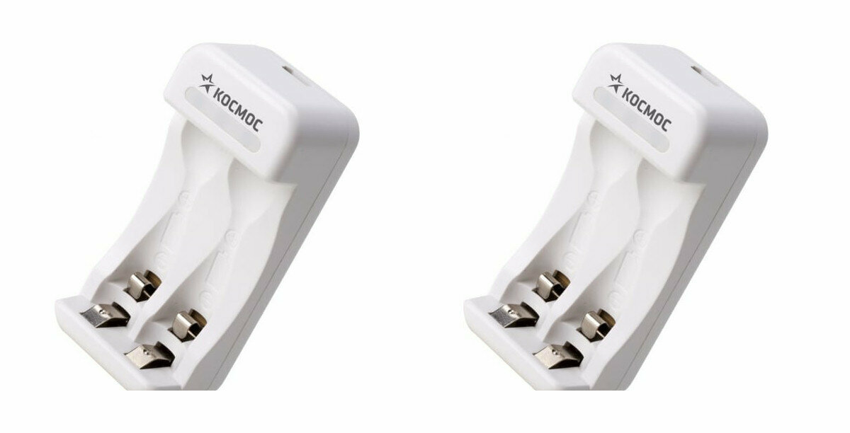 Зарядное устройство Космос KOC801 USB для аккумуляторов АА и ААА с кабелем USB , 2 шт.