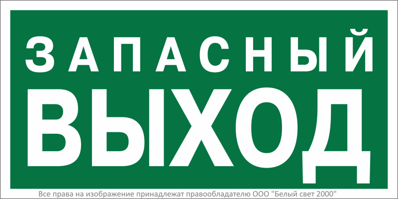 Знак безопасности NPU-3015. E43 "Запасный выход" Белый свет a35029