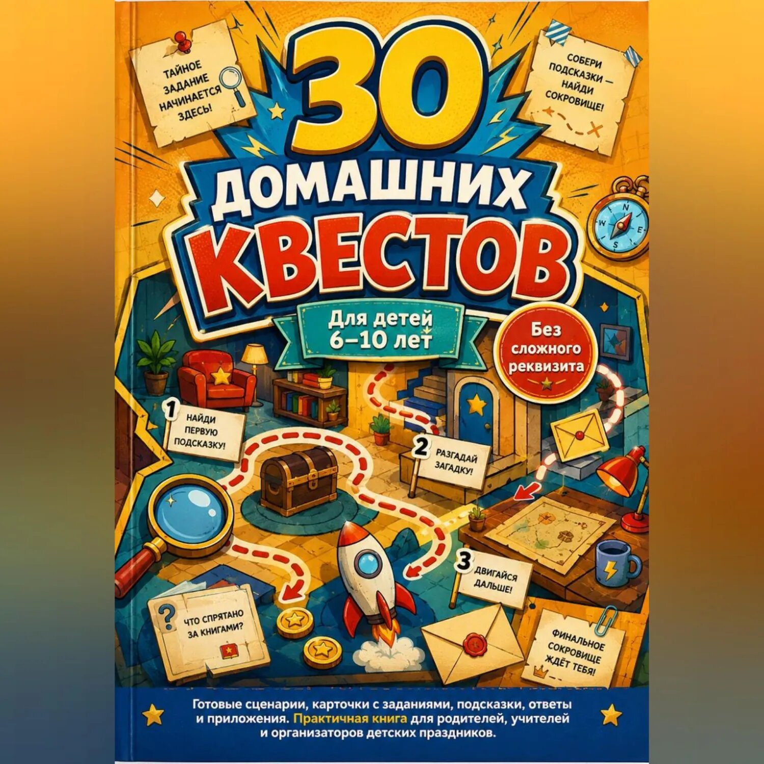 30 домашних квестов для детей 6-10 лет без сложного реквизита [Аудиокнига]