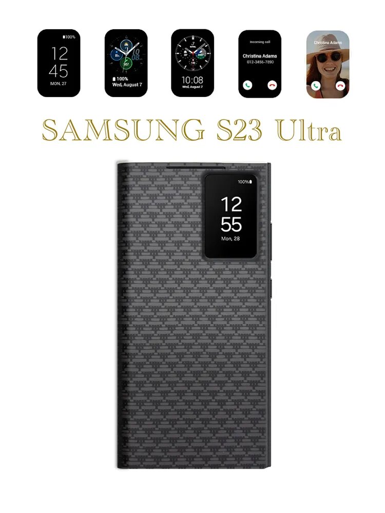 Samsung Чехол чехол-кошелек Smart View для Samsung Galaxy S23 Ultra