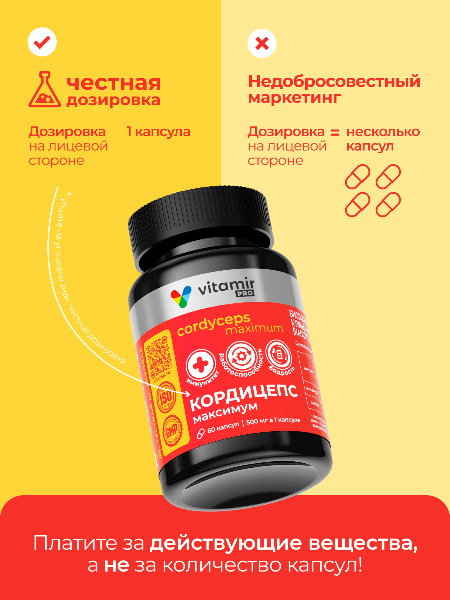 Кордицепс VITAMIR PRO / витамины для иммунитета, для энергии и бодрости / 60 капсул — фото 5