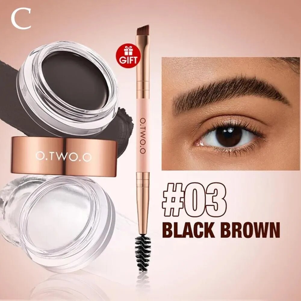 Помада для бровей O.TWO.O Eyebrow Pomade, гель-воск 2 в 1, водостойкая, стойкая кремовая текстура
