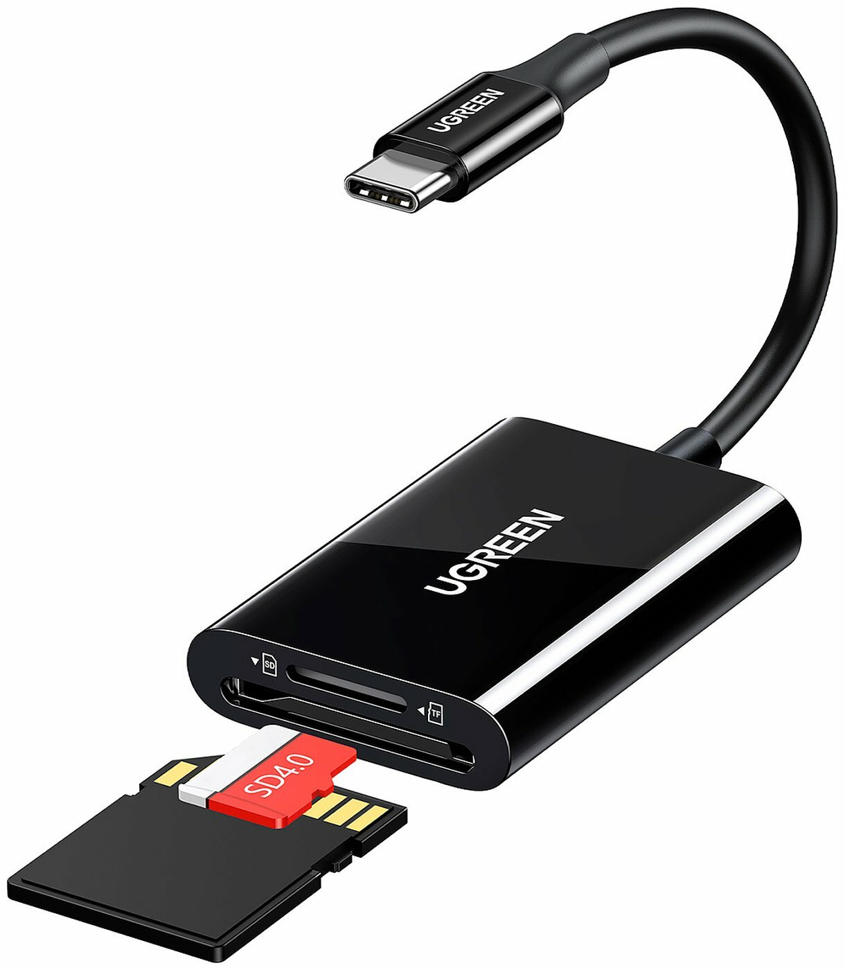 Картридер многофункциональный Ugreen CM265 USB-C - SD+TF 3.0 черный (35622)