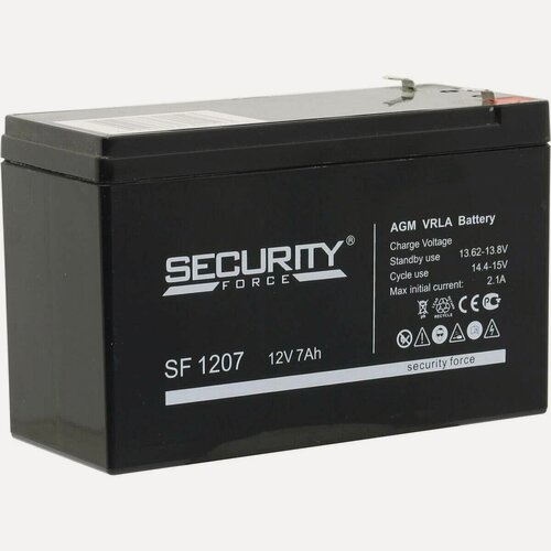 Изображение товара Аккумулятор Security Force SF1207, 12V, 7Ah, герметичный, AGM, необслуживаемый