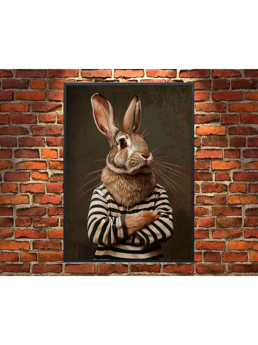 Кролик-животное-заключенный 1, Плакат 30x42см