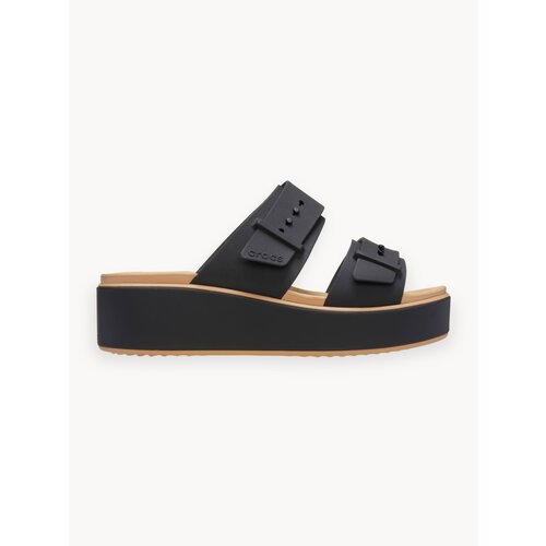 фото Шлёпанцы crocs brooklyn, размер w9 us, черный/бежевый