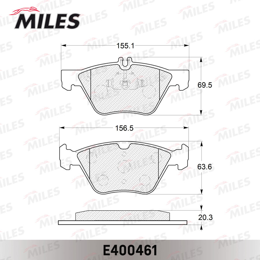 Miles Колодки тормозные (Смесь Low-Metallic) MERCEDES W210/211/208 200-320 передние (без датчика) (TRW GDB1215) E400461