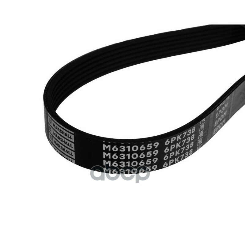 Ремень поликлиновый 6PK738 AUDI A3 III (8V) 12-; LADA 2112 I 98-; PEUGEOT 206 I 98-; SKODA Fabia I 99-, II 07-; Octavia I (A4.