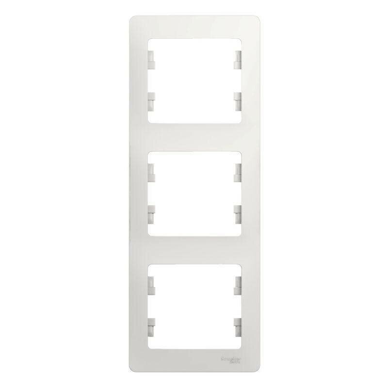 Schneider Electric Рамка 3-м GLOSSA верт. бел. SchE GSL000107