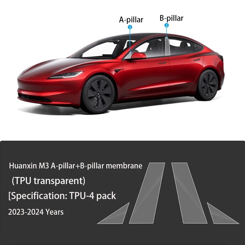 Защитная пленка для передней и задней двери Tesla Model 3 Highland 2024 3