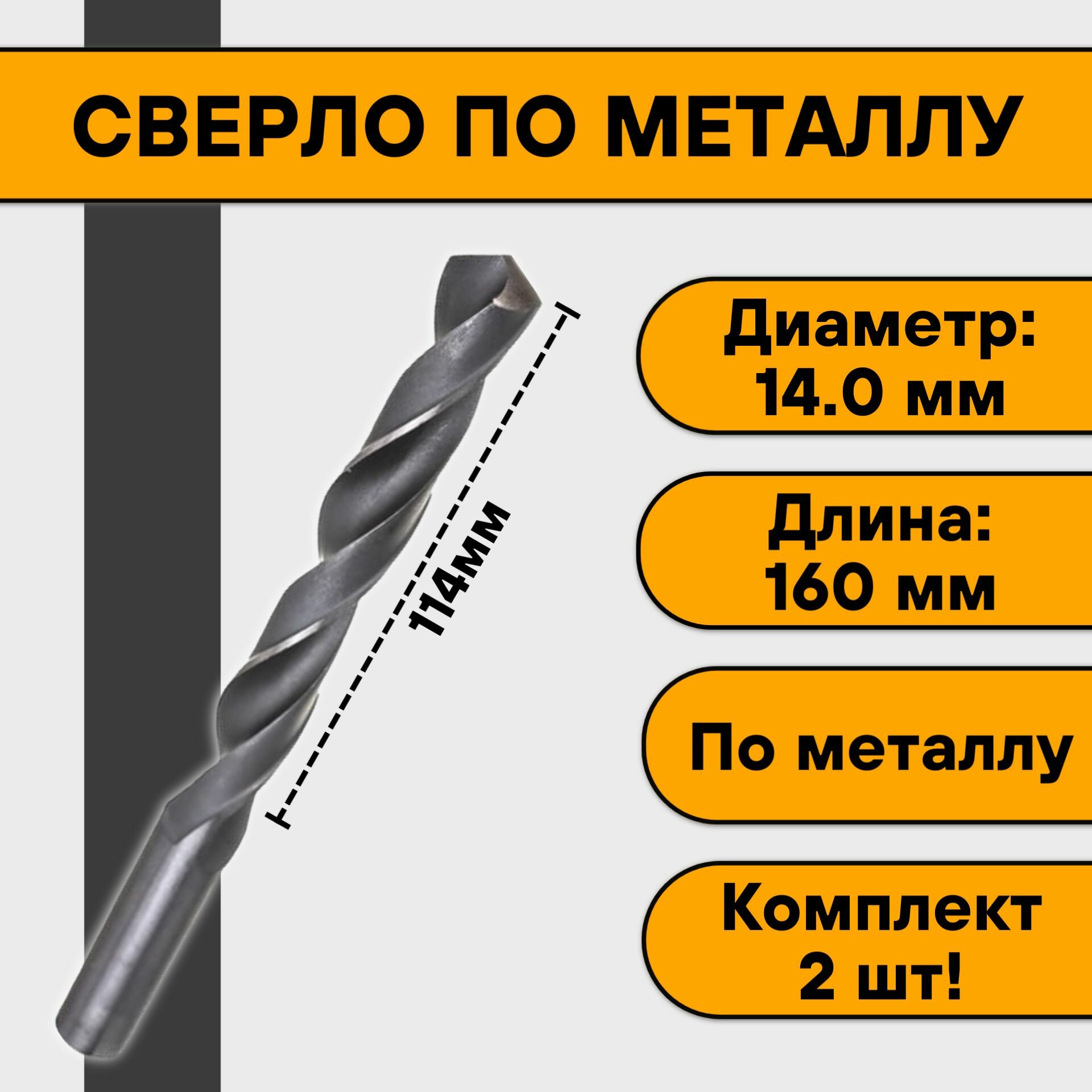 Сверло по металлу 14,0мм (2 шт)