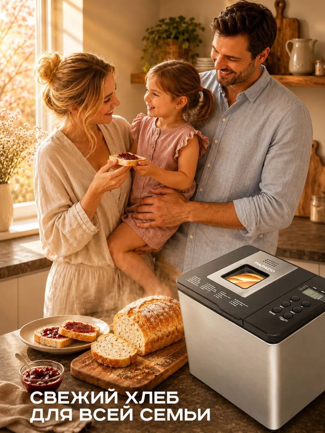 Хлебопечь с замесом теста 500/750 гр Pioneer MC06, 19 программ, выбор веса и цвета корочки, автоподогрев, таймер — фото 1