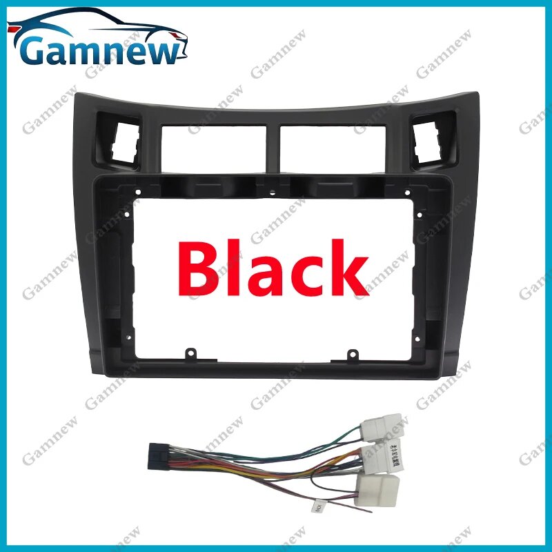 Рамка для автомагнитолы Black Full Set Toyota Vitz/Yaris 2 (XP90) 2005-2012, 9"