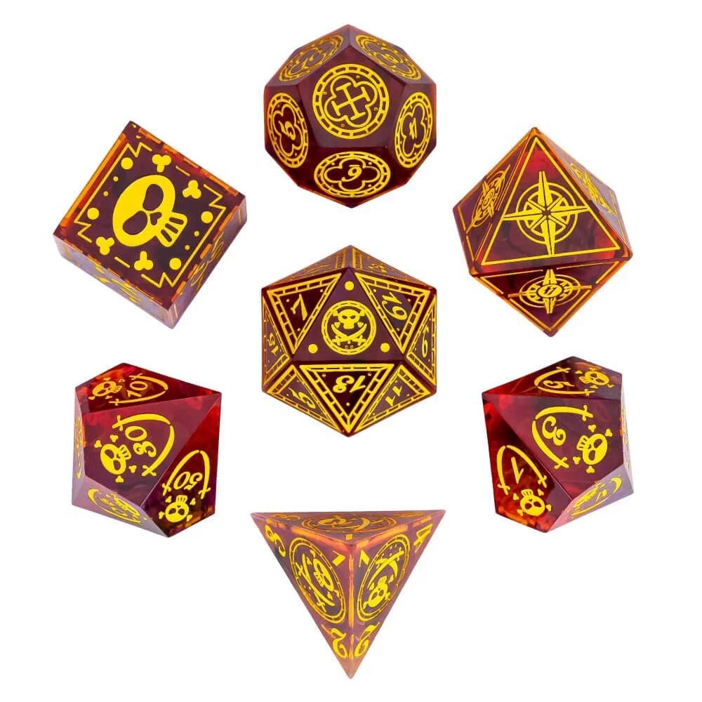 Игральные кости D4-D20 Purple Red