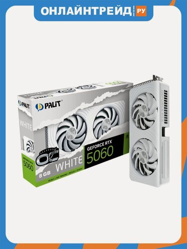Изображение товара Видеокарта Palit GeForce RTX 5060 WHITE OC 8G