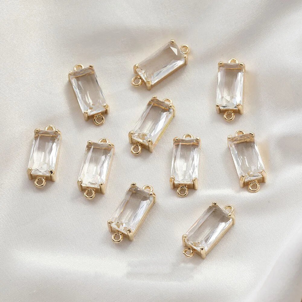 Латунные серьги с кристаллами 4 шт. 3 white