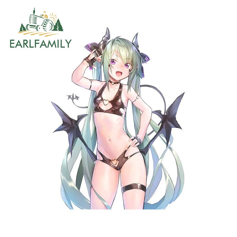 EARLFAMILY 13 см x 9,6 см наклейка с изображением сексуальной девушки в стиле хентай, персонализированные автомобильные наклейки, виниловые наклейки на лобовое стекло, графика для мотоциклов своими руками