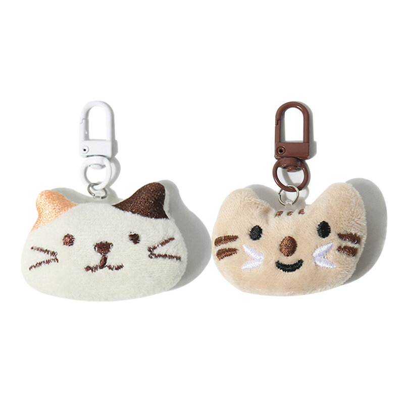Плюшевая игрушка унисекс YIDIANCHAOWAN с котенком и рыбой, Three-Flower Cat Charm+Brown Cat Charm, высота 5 см