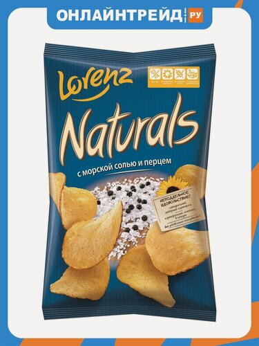 Изображение товара Картофельные чипсы Lorenz “Naturals” с морской солью и перцем 100 г