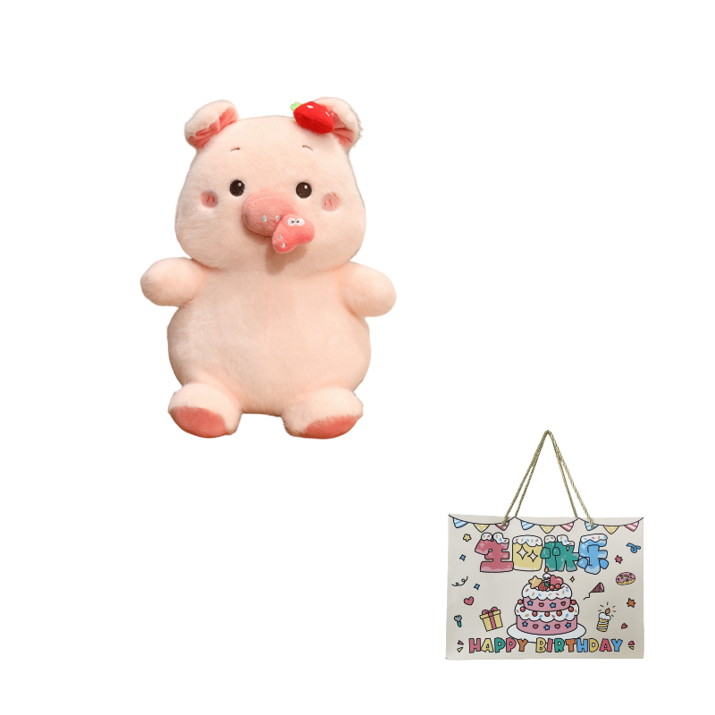 Подарочная сумка унисекс Mise с капибарой, 30 см, Pull String Strawberry Pig