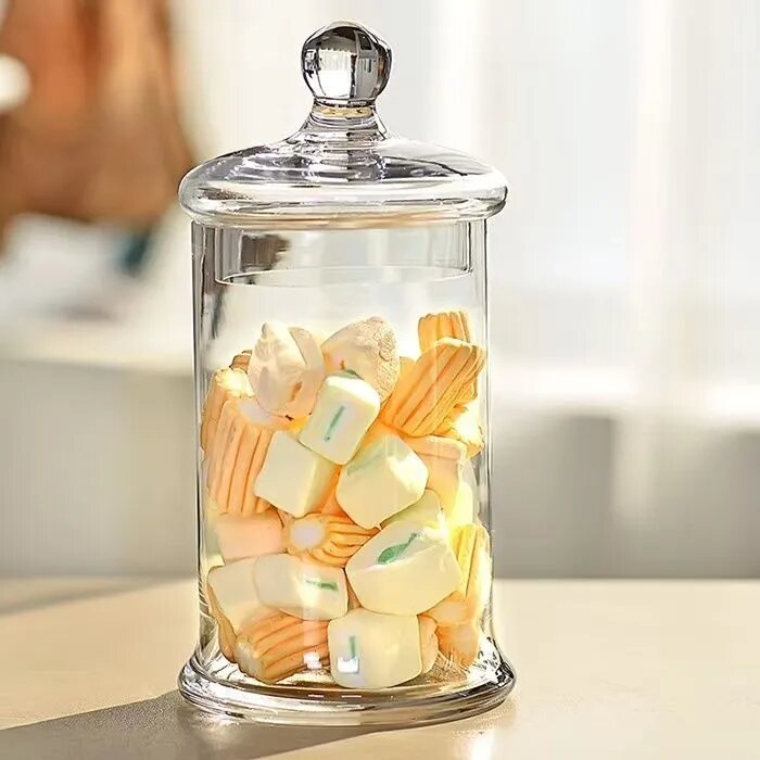 Конфетница Sugary стеклянная с крышкой, круглая, диаметр 11 см, для хранения конфет и сладостей