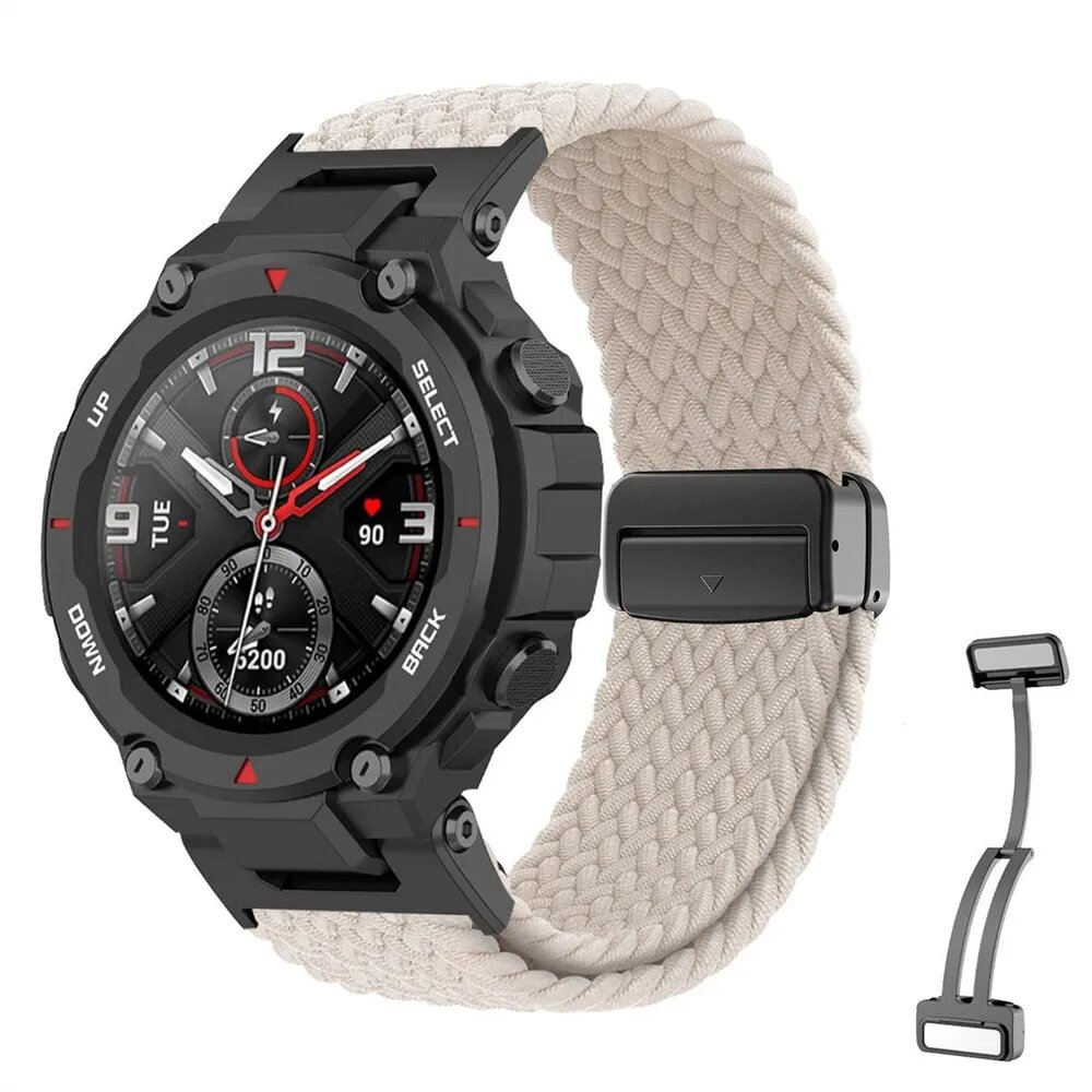 Нейлоновый Магнитный Тканевый ремешок для Amazfit T-Rex/T-Rex Pro Плетеный Ремень