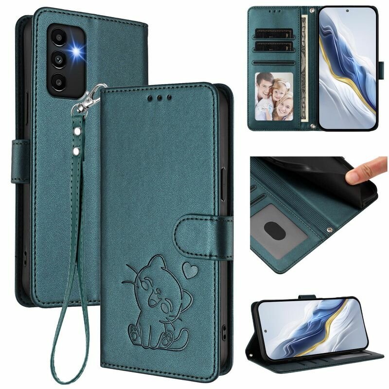 Чехол книжка для Самсунг Галакси A13 4Г 5Г и A04 4Г и M13 5Г и A04S ( Samsung Galaxy A13 и A04 4G и M13 5G и A04S ) кожаный с магнитной застежкой, с функцией подставки, коротким шнурком