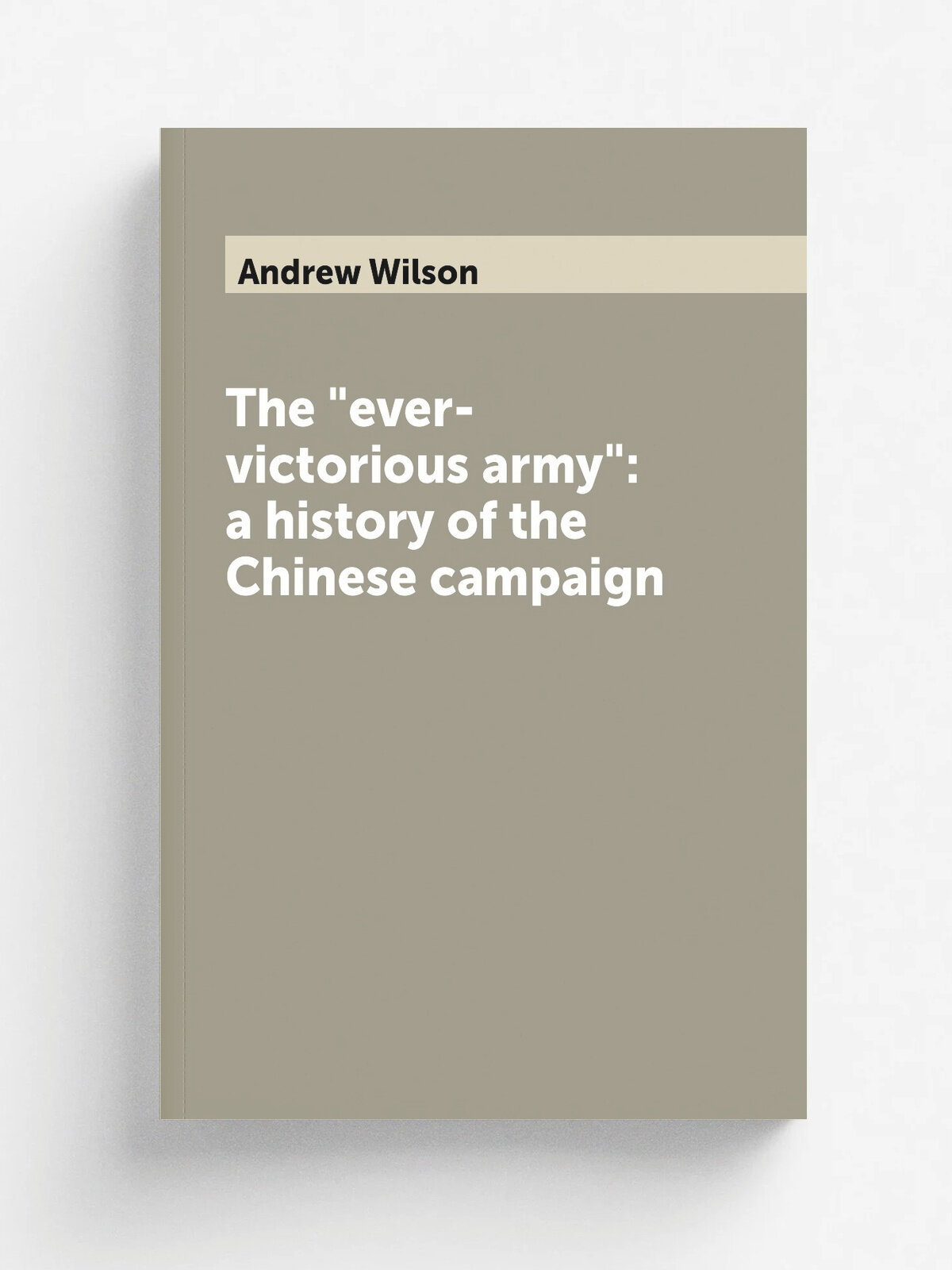 The "ever-victorious army": a history of the Chinese campaign