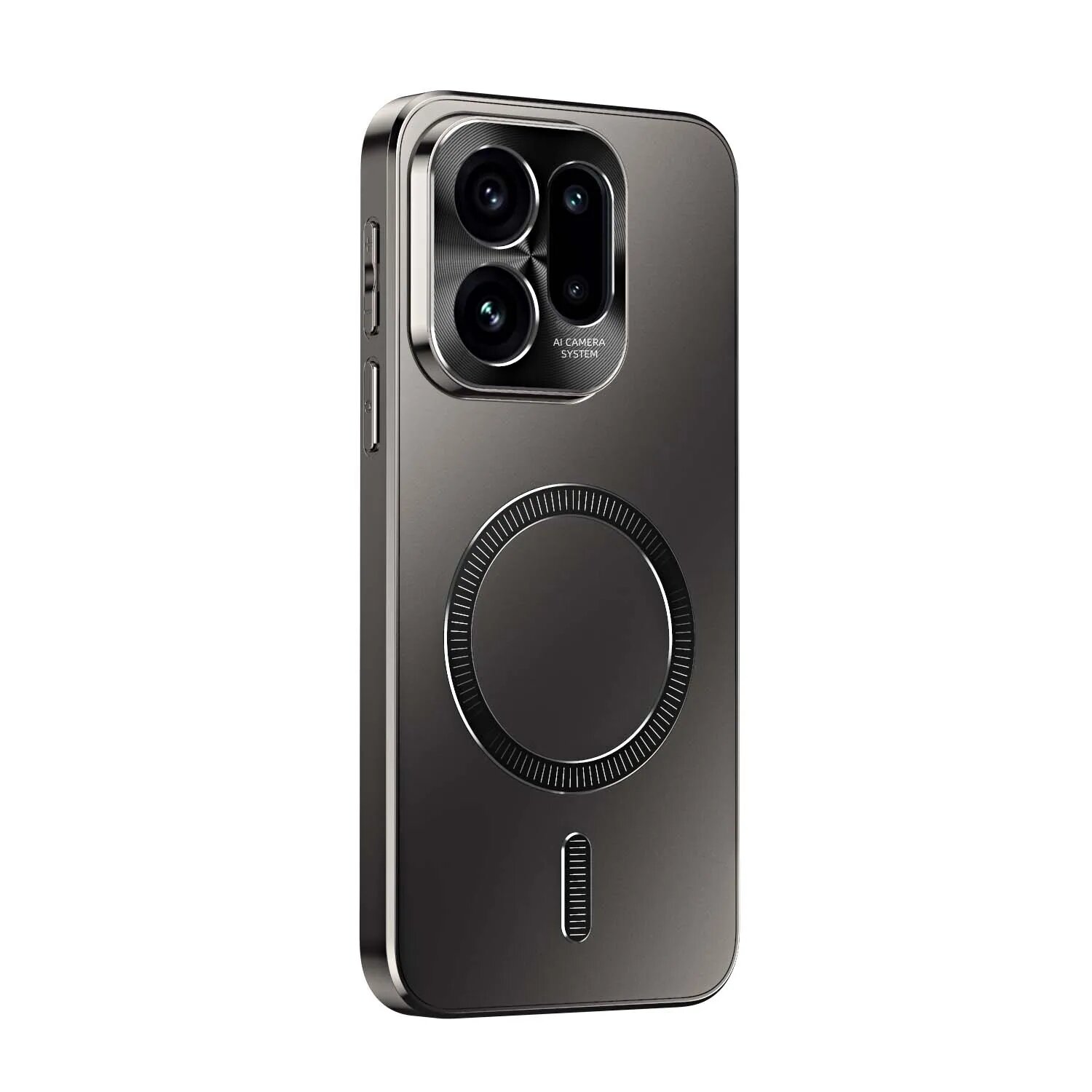 Ударопрочный беспроводной магнитный матовый чехол для OPPO Reno 16 Серый, For Reno 16 Global, Black