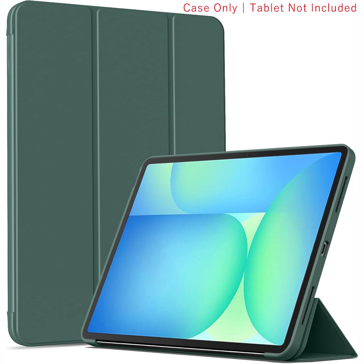 Чехол-книжка из искусственной кожи для Samsung Galaxy Tab S10/S10 Galaxy Tab S10 FE, YT Dark Green